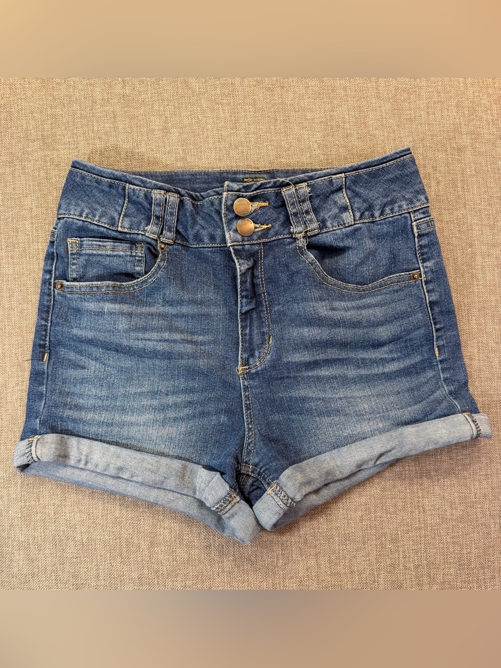 Blue Spice Denim Roll-Cuff Women’s High Waisted Shorts Size 7